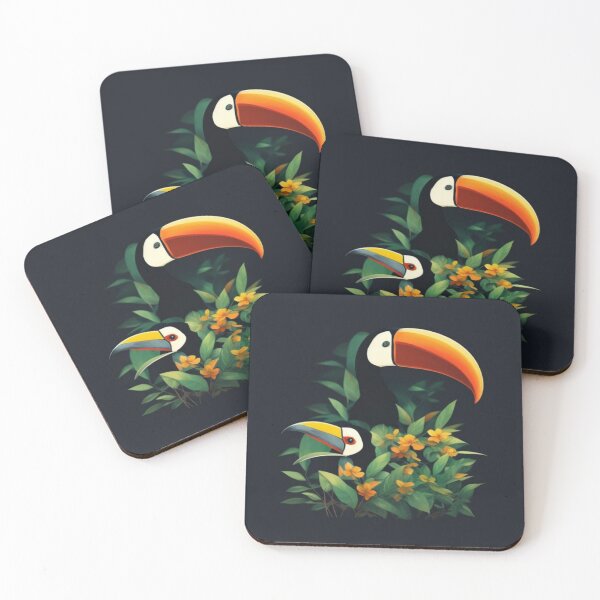 Item preview, See this beautiful family of toucans, these animals are very common in the Brazilian forests, this family can be in your wardrobe, you can buy it now and have this beautiful print in your home. designed and sold by Animalissima.
