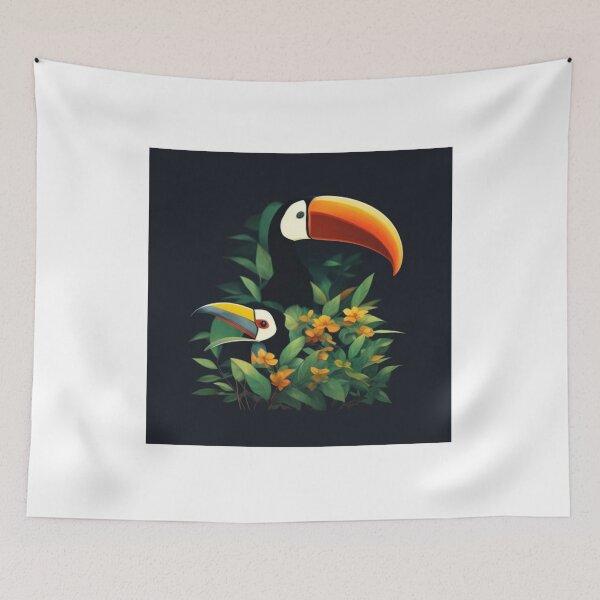Item preview, See this beautiful family of toucans, these animals are very common in the Brazilian forests, this family can be in your wardrobe, you can buy it now and have this beautiful print in your home. designed and sold by Animalissima.