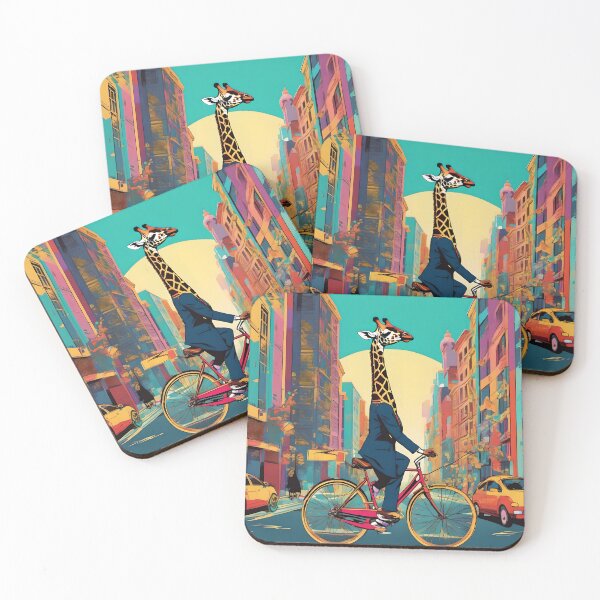 Item preview, Giraffe Riding a Bicycle designed and sold by AbsoluteA.