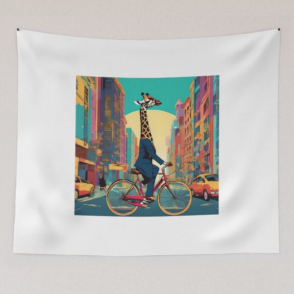 Item preview, Giraffe Riding a Bicycle designed and sold by AbsoluteA.