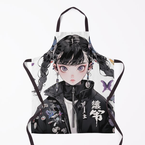 Item preview, Cool Fashion Anime Girl with Braids and Butterflies designed and sold by bubblegoth.