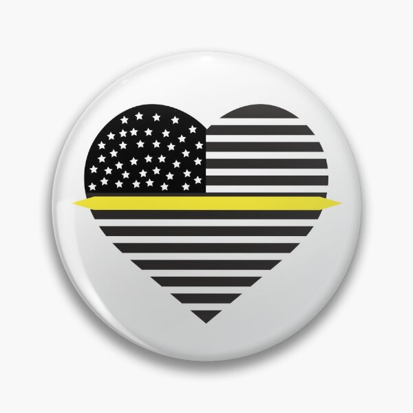 Item preview, Thin Gold Line, 911 Dispatchers Flag as Heart designed and sold by Cowboy Folly.