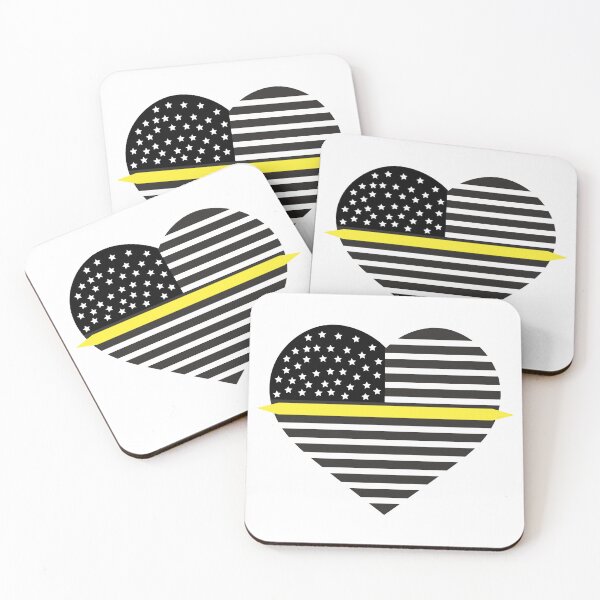 Item preview, Thin Gold Line, 911 Dispatchers Flag as Heart designed and sold by Cowboy Folly.