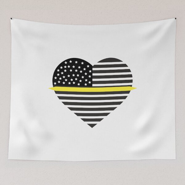 Item preview, Thin Gold Line, 911 Dispatchers Flag as Heart designed and sold by Cowboy Folly.