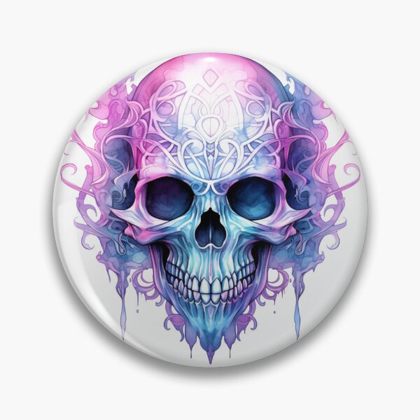 Item preview, Spooky Halloween Pink Skull designed and sold by ArtFromBeyond.