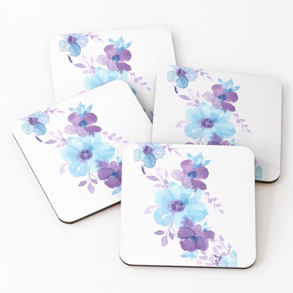 Item preview, Watercolor Blue and Purple Flowers Ensemble | Nature's Canvas  designed and sold by Kere123.