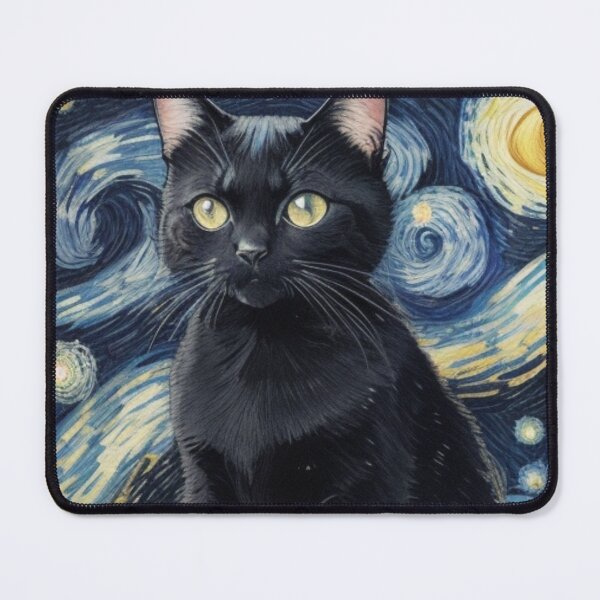 Item preview, Vincent Willem Van gogh Starry Night Black Cat designed and sold by Vangoholic.