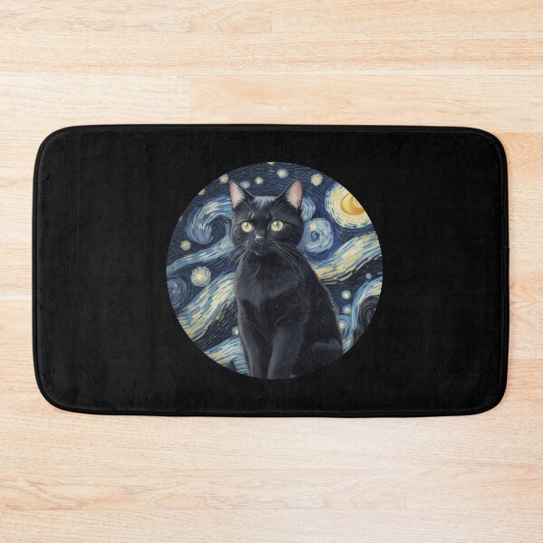 Item preview, Vincent Willem Van gogh Starry Night Black Cat designed and sold by Vangoholic.