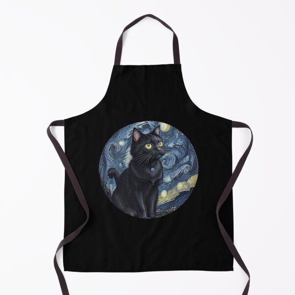 Item preview, Starry Night Featuring a Black Cat For Van gogh Lovers designed and sold by Vangoholic.