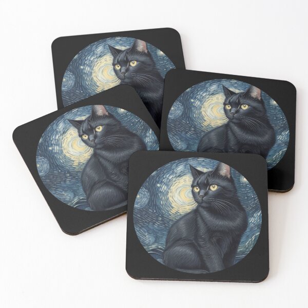 Item preview, Van Gogh's Starry Night  Black Cat Painting  designed and sold by Vangoholic.