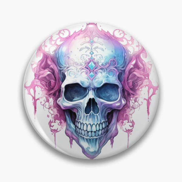 Item preview, Spooky Halloween Pink Skull designed and sold by ArtFromBeyond.