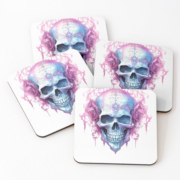 Item preview, Spooky Halloween Pink Skull designed and sold by ArtFromBeyond.
