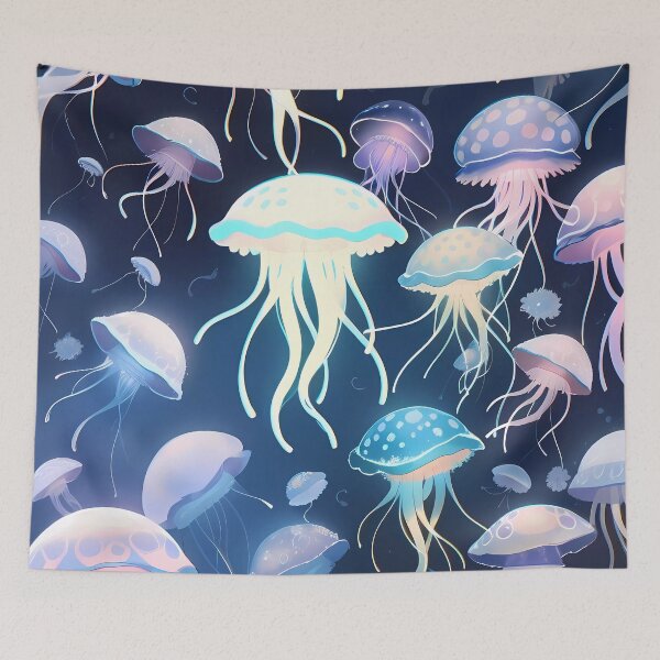 Item preview, A group of jellyfishes in the dark designed and sold by Carmillai.