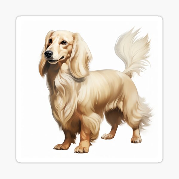Item preview, Beautiful English Cream Longhair Dachshund Illustration designed and sold by willowrenna.