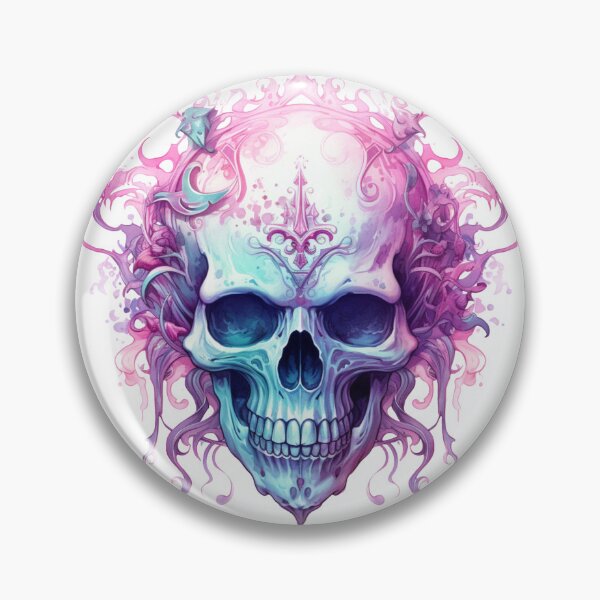 Item preview, Spooky Halloween Pink Skull designed and sold by ArtFromBeyond.