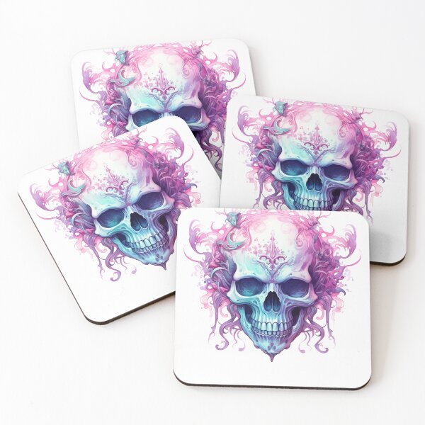 Item preview, Spooky Halloween Pink Skull designed and sold by ArtFromBeyond.