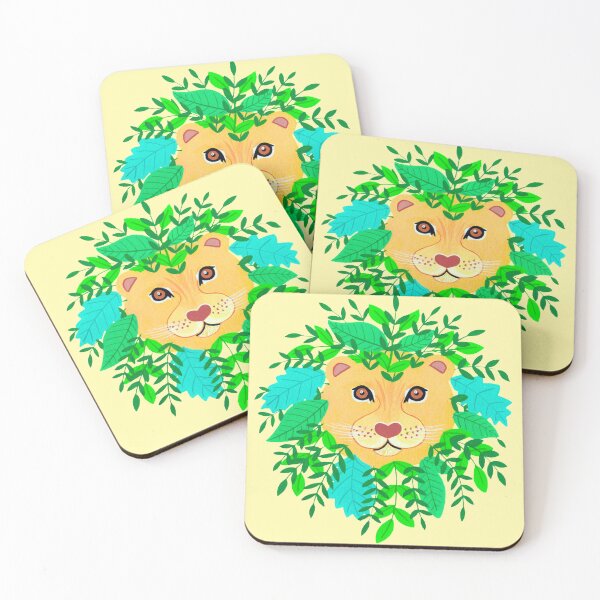 Item preview, botanical gouache painted lion designed and sold by NashTheArtist.