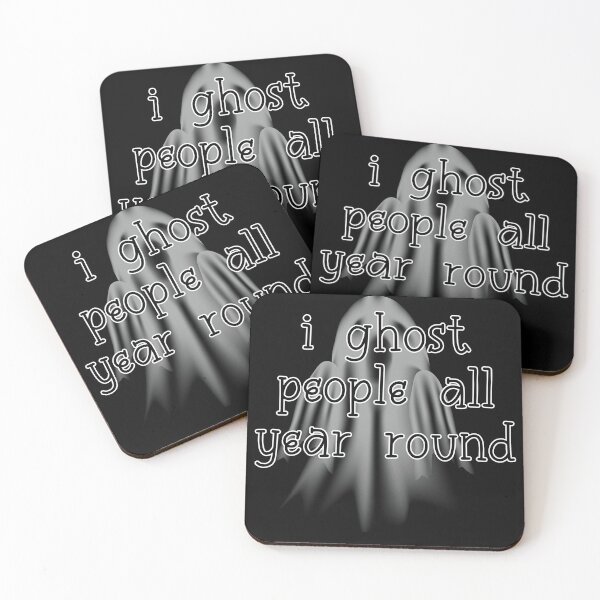 Item preview, i ghost people all year round ,CEO of ghosting people when my mental health is messed up, Grey Halloween, minimalistic handwriting, black and white, orange, Ghost, simple design designed and sold by YellowishStore.