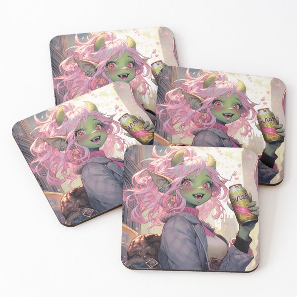 Item preview, Cute Green City Orc Drinking Soda designed and sold by bubblegoth.