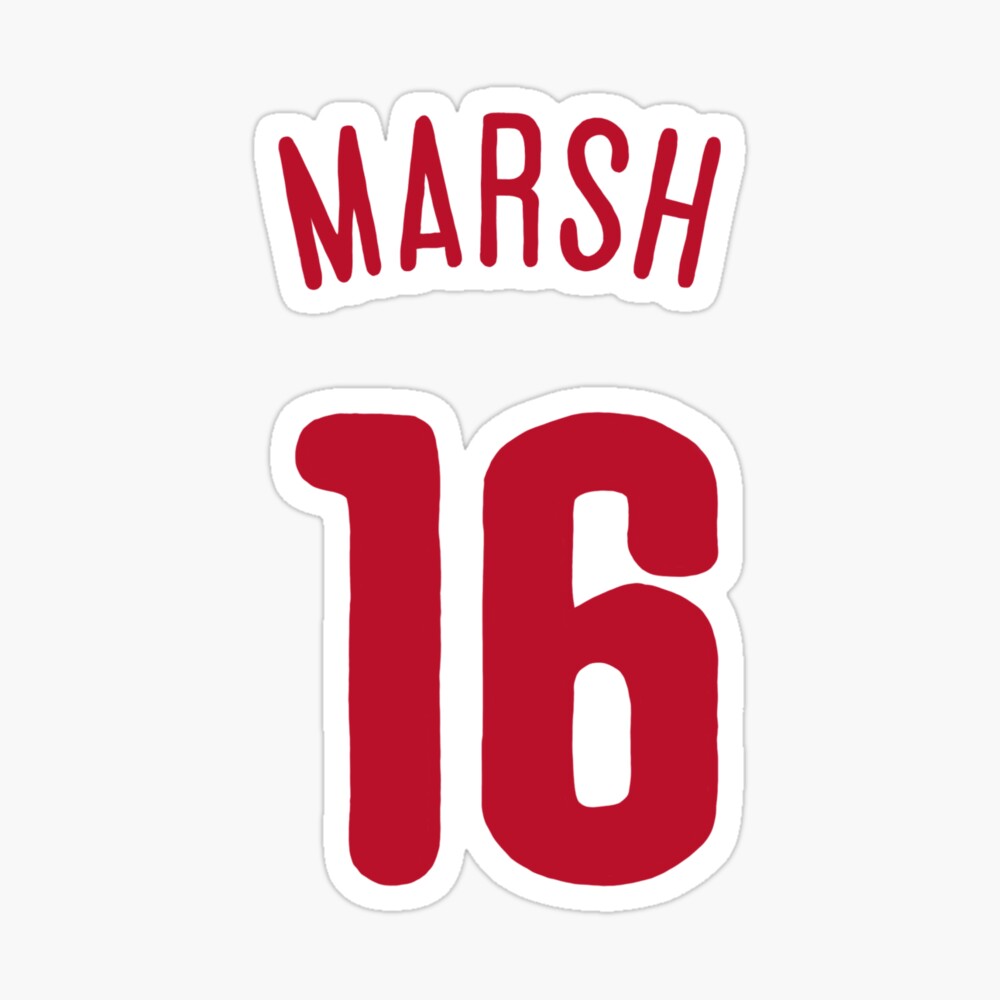 Brandon Marsh Powder Blue Jersey Sticker for Sale by