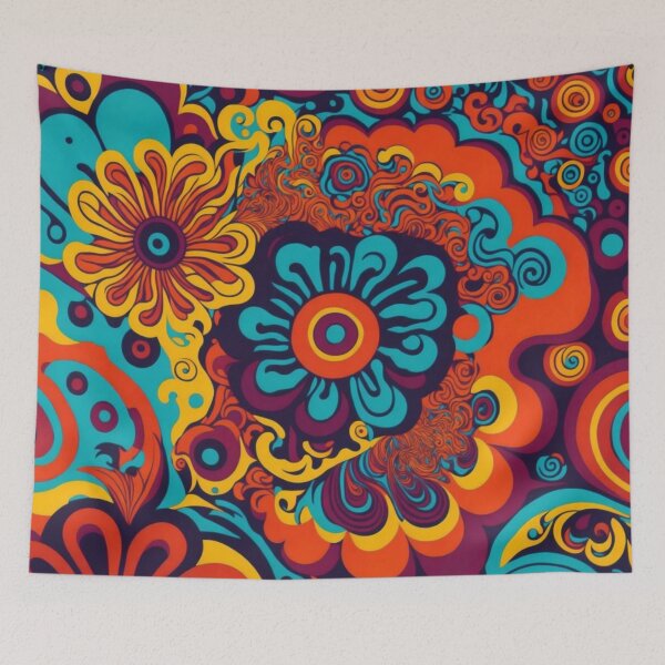 Item preview, Flower Power Colourful Flower Pattern designed and sold by druidwolfart.