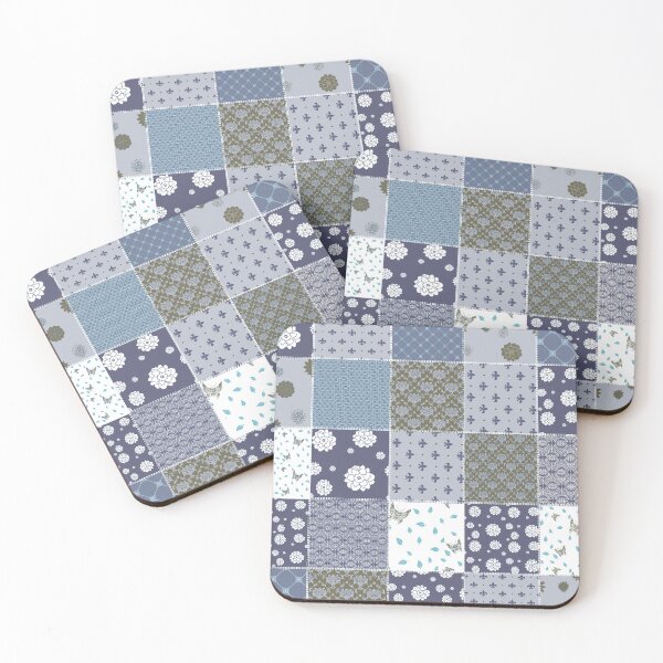 Item preview, Blue white patchwork quilt design  designed and sold by Inktown.