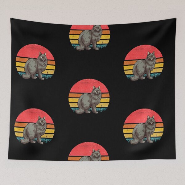Item preview, Nebelung Cat Vintage Retro Sunset designed and sold by rafaeltto.