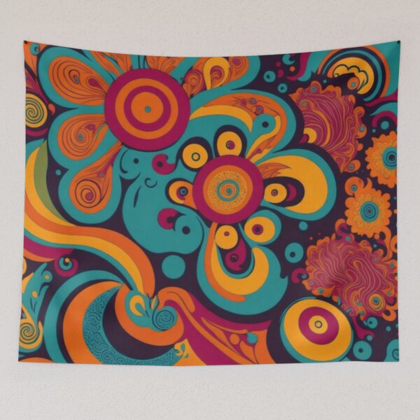 Item preview, Flower Power Colourful Flower Pattern designed and sold by druidwolfart.