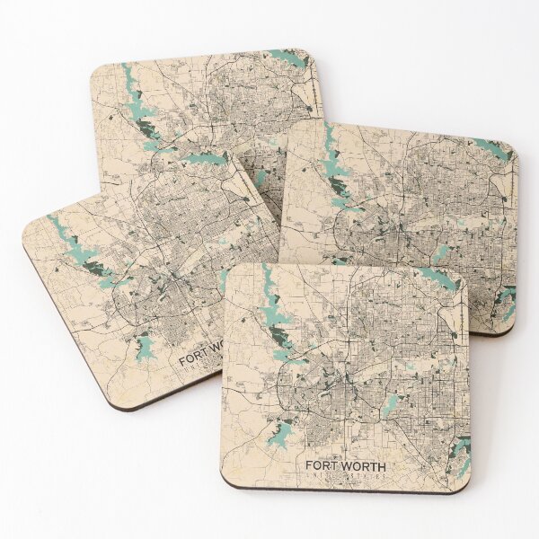Item preview, Fort Worth City Map of Texas, USA - Vintage designed and sold by deMAP.