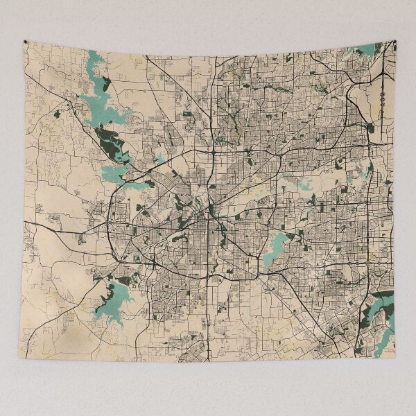 Item preview, Fort Worth City Map of Texas, USA - Vintage designed and sold by deMAP.