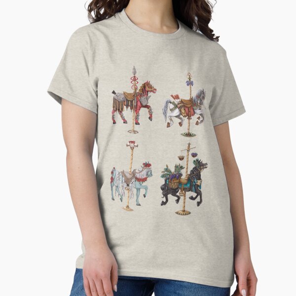 Item preview, Four Carousel Horses of the Apocalypse Vertical designed and sold by Cat Herold.