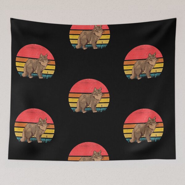Item preview, Norwegian Forest Cat Vintage Retro Sunset designed and sold by rafaeltto.