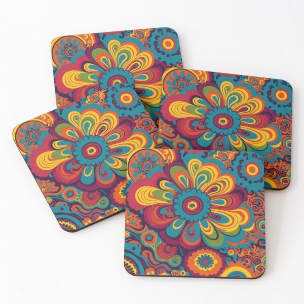 Item preview, Flower Power Colourful Flower Pattern designed and sold by druidwolfart.