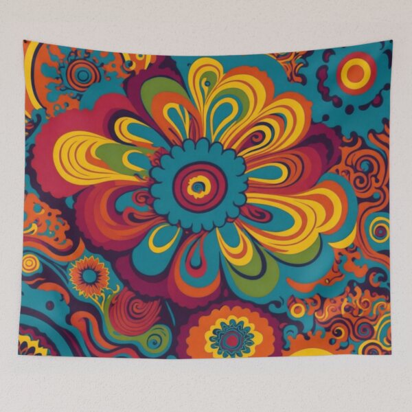 Item preview, Flower Power Colourful Flower Pattern designed and sold by druidwolfart.