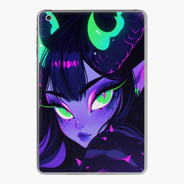 anime girl with scary eyes, t-shirt , phone cases | iPad Case & Skin