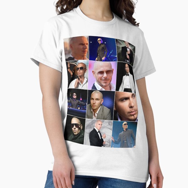 Vista previa del artículo con la obra «Collage de fotos del cantante Pitbull», diseñado y vendido por GoghGetta.