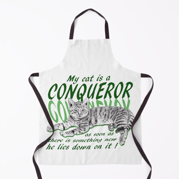 Item preview, Conquering cat - graphite version, green colorized English text designed and sold by SylvieG18.