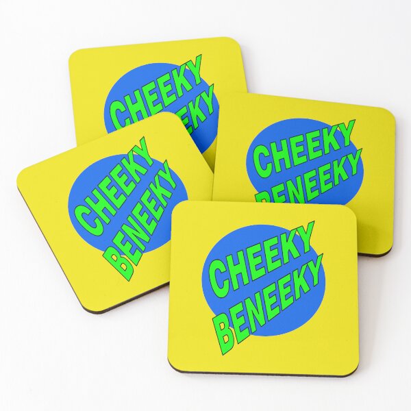 Item preview, Cheeky Beneeky, Green Bold Font on Blue Circle designed and sold by AASparksDesigns.