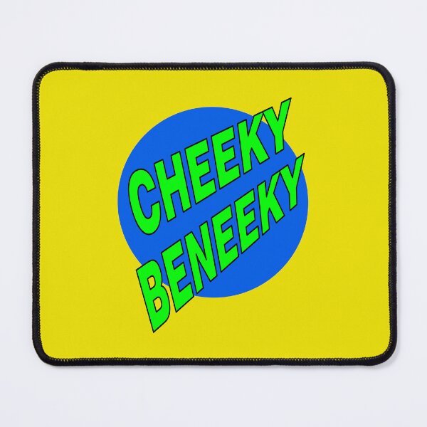 Item preview, Cheeky Beneeky, Green Bold Font on Blue Circle designed and sold by AASparksDesigns.