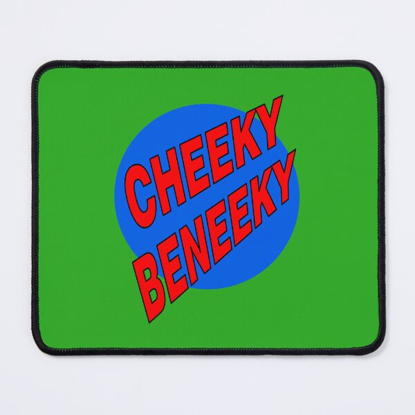 Item preview, Cheeky Beneeky, Red Bold Font on Blue Circle designed and sold by AASparksDesigns.