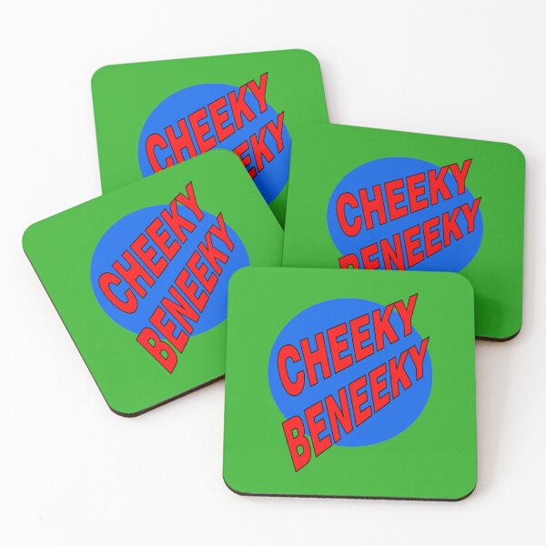 Item preview, Cheeky Beneeky, Red Bold Font on Blue Circle designed and sold by AASparksDesigns.