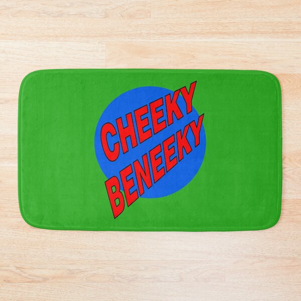 Item preview, Cheeky Beneeky, Red Bold Font on Blue Circle designed and sold by AASparksDesigns.