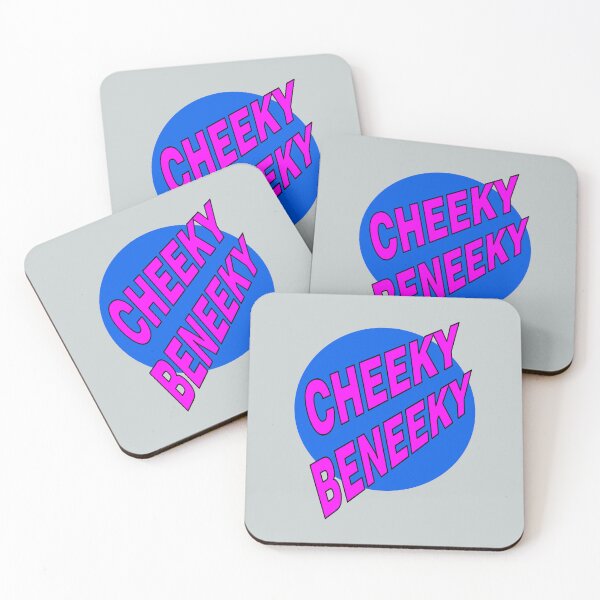 Item preview, Cheeky Beneeky, Pink Bold Font on Blue Circle designed and sold by AASparksDesigns.