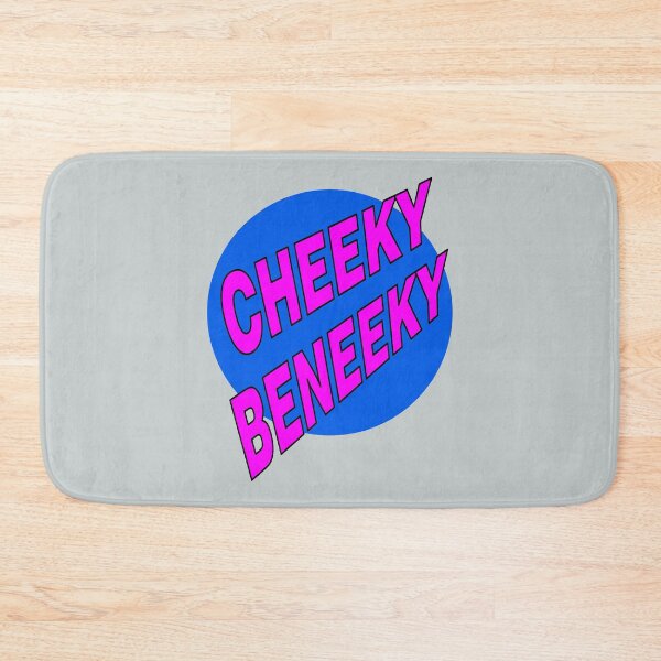 Item preview, Cheeky Beneeky, Pink Bold Font on Blue Circle designed and sold by AASparksDesigns.
