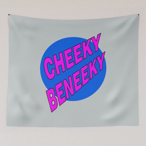 Item preview, Cheeky Beneeky, Pink Bold Font on Blue Circle designed and sold by AASparksDesigns.
