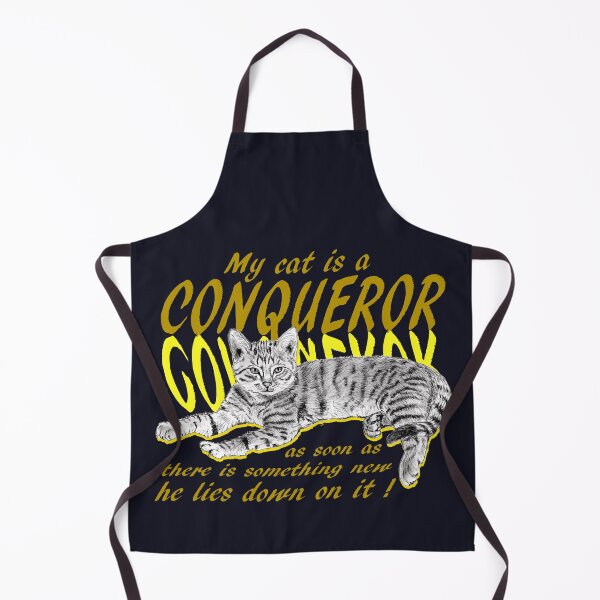 Item preview, Conquering cat - graphite version, yellow colorized English text designed and sold by SylvieG18.