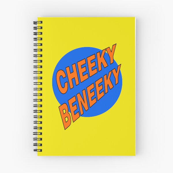 Item preview, Cheeky Beneeky, Orange Bold Font on Blue Circle designed and sold by AASparksDesigns.