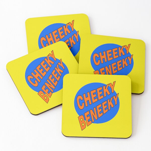 Item preview, Cheeky Beneeky, Orange Bold Font on Blue Circle designed and sold by AASparksDesigns.