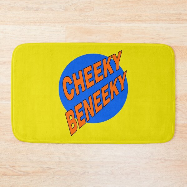 Item preview, Cheeky Beneeky, Orange Bold Font on Blue Circle designed and sold by AASparksDesigns.