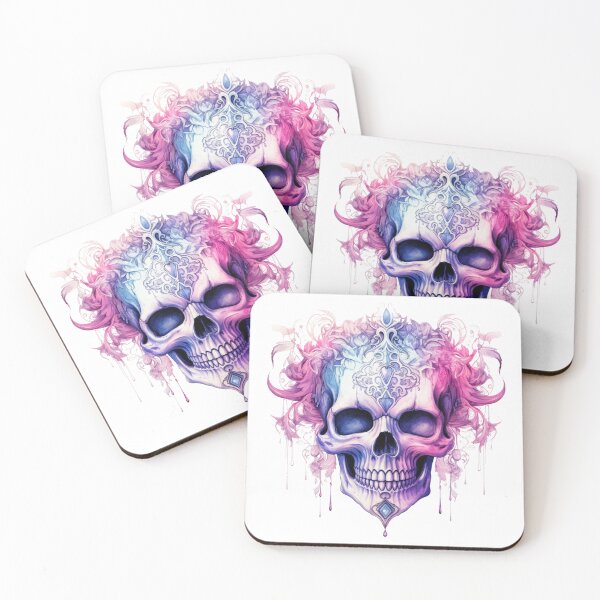Item preview, Spooky Halloween Pink Skull designed and sold by ArtFromBeyond.